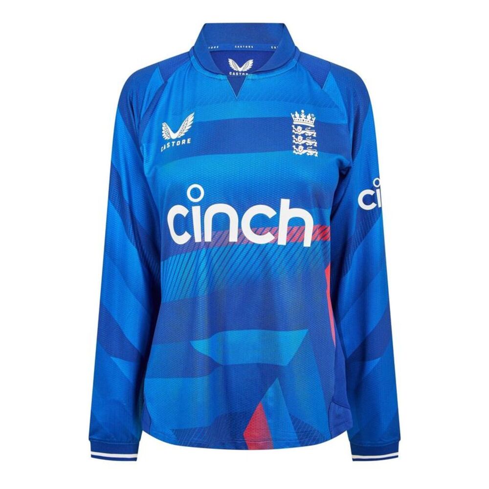 Castore Womens/Ladies England Long-Sleeved Cricket Shirt / Sodalite Blue